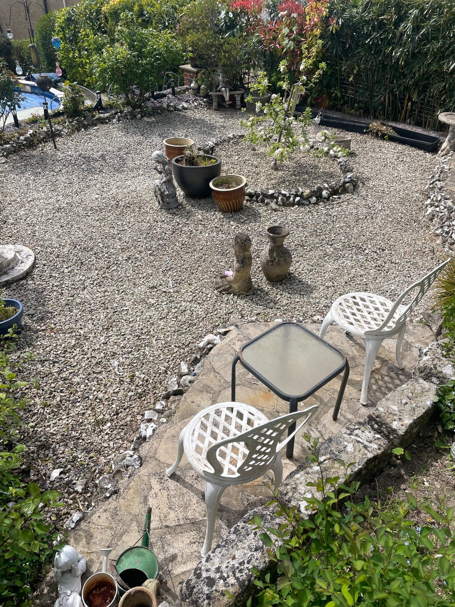 Freshly cut lawn and maintained garden